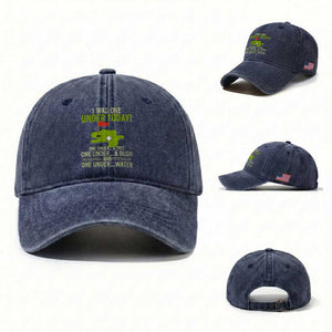 I Was One Under Today Funny Golf Humor Washed Cotton Baseball Cap Sarcastic Golfer Joke Gift for Amateur Golfing Enthusiasts n Dads TS02 Washed Cap Universal Fit Navy Print Your Wear