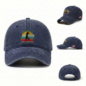 Fore-Tee And Still On Par Funny 40th Birthday Golf Washed Cotton Baseball Cap Milestone Birthday Gift for Golfers Retro Sporty TS02 Washed Cap Universal Fit Navy Print Your Wear