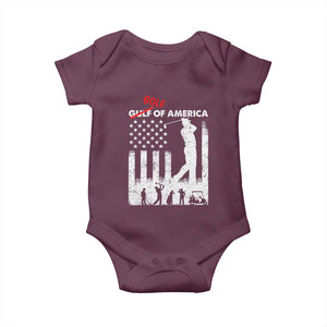 Golf Of America Patriotic USA Flag Baby Onesie Funny Golfing Pun American Sports Gift for Patriotic Golfers n Dads TS02 Maroon Print Your Wear
