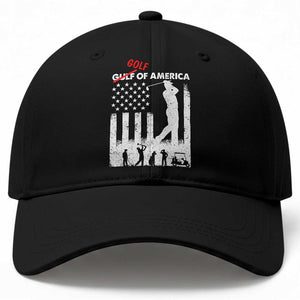 Golf Of America Patriotic USA Flag Baseball Cap Funny Golfing Pun American Sports Gift for Patriotic Golfers n Dads TS02 Print Your Wear