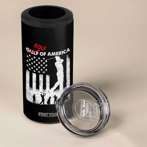 Golf Of America Patriotic USA Flag 4 in 1 Can Cooler Tumbler Funny Golfing Pun American Sports Gift for Patriotic Golfers n Dads TS02 Print Your Wear