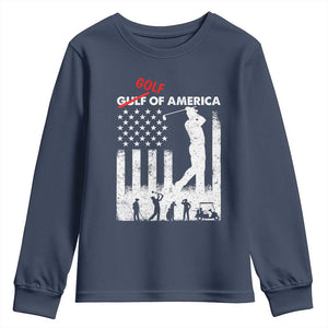 Golf Of America Patriotic USA Flag Youth Sweatshirt Funny Golfing Pun American Sports Gift for Patriotic Golfers n Dads TS02 Navy Print Your Wear