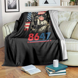 Vintage Patriotic German Shepherd 1776 Graphic Throw Blanket American Flag Sunglasses Cool Dog 4th of July Distressed TS02 Print Your Wear