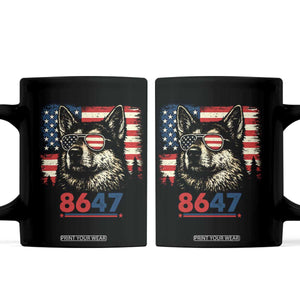 Vintage Patriotic German Shepherd 1776 Graphic Coffee Mug American Flag Sunglasses Cool Dog 4th of July Distressed TS02 Black Print Your Wear