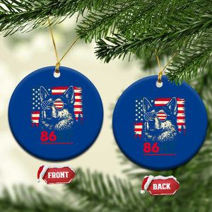 Vintage Patriotic German Shepherd 1776 Graphic Ceramic Ornament American Flag Sunglasses Cool Dog 4th of July Distressed TS02 1pc Blue Print Your Wear