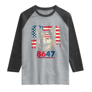 Vintage Patriotic German Shepherd 1776 Graphic Raglan Shirt American Flag Sunglasses Cool Dog 4th of July Distressed TS02 Heather Gray Heather Charcoal Print Your Wear
