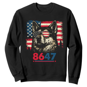 Vintage Patriotic German Shepherd 1776 Graphic Sweatshirt American Flag Sunglasses Cool Dog 4th of July Distressed TS02 Black Print Your Wear