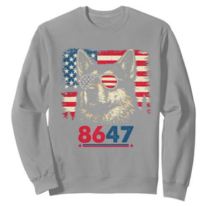 Vintage Patriotic German Shepherd 1776 Graphic Sweatshirt American Flag Sunglasses Cool Dog 4th of July Distressed TS02 Sport Gray Print Your Wear