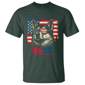 Vintage Patriotic German Shepherd 1776 Graphic T Shirt American Flag Sunglasses Cool Dog 4th of July Distressed TS02 Dark Forest Green Print Your Wear