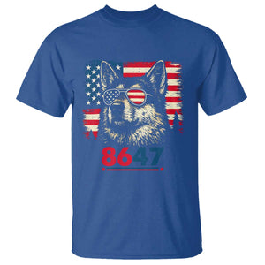 Vintage Patriotic German Shepherd 1776 Graphic T Shirt American Flag Sunglasses Cool Dog 4th of July Distressed TS02 Royal Blue Print Your Wear