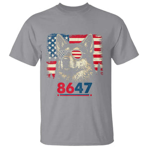 Vintage Patriotic German Shepherd 1776 Graphic T Shirt American Flag Sunglasses Cool Dog 4th of July Distressed TS02 Sport Gray Print Your Wear