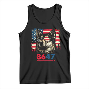 Vintage Patriotic German Shepherd 1776 Graphic Tank Top American Flag Sunglasses Cool Dog 4th of July Distressed TS02 Black Print Your Wear
