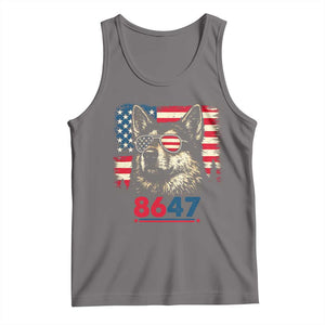 Vintage Patriotic German Shepherd 1776 Graphic Tank Top American Flag Sunglasses Cool Dog 4th of July Distressed TS02 Deep Heather Print Your Wear