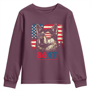 Vintage Patriotic German Shepherd 1776 Graphic Youth Sweatshirt American Flag Sunglasses Cool Dog 4th of July Distressed