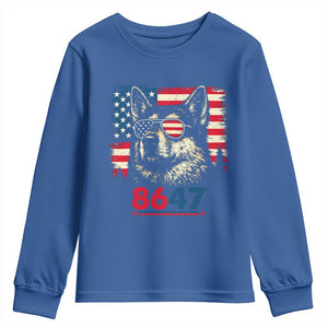 Vintage Patriotic German Shepherd 1776 Graphic Youth Sweatshirt American Flag Sunglasses Cool Dog 4th of July Distressed