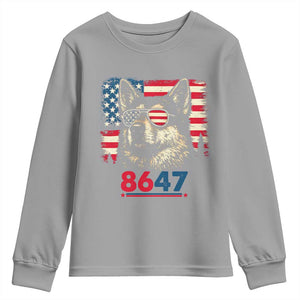 Vintage Patriotic German Shepherd 1776 Graphic Youth Sweatshirt American Flag Sunglasses Cool Dog 4th of July Distressed