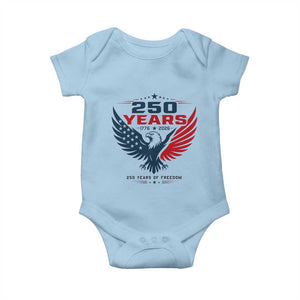 250 Years of Freedom Commemorative Patriotic Eagle Baby Onesie Majestic American Flag Winged Eagle 1776 to 2026 Semiquincentennial TS02 Light Blue Print Your Wear