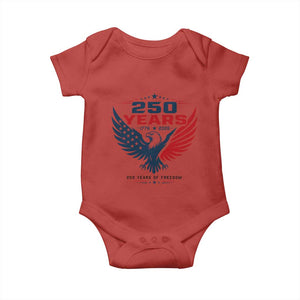 250 Years of Freedom Commemorative Patriotic Eagle Baby Onesie Majestic American Flag Winged Eagle 1776 to 2026 Semiquincentennial TS02 Red Print Your Wear