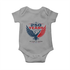 250 Years of Freedom Commemorative Patriotic Eagle Baby Onesie Majestic American Flag Winged Eagle 1776 to 2026 Semiquincentennial TS02 Sport Gray Print Your Wear