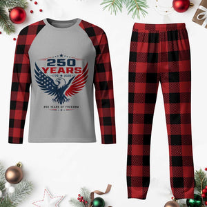 250 Years of Freedom Commemorative Patriotic Eagle Plaid Pajama Set Majestic American Flag Winged Eagle 1776 to 2026 Semiquincentennial TS02 Buffalo Plaid Print Your Wear