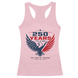 250 Years of Freedom Commemorative Patriotic Eagle Racerback Tank Top Majestic American Flag Winged Eagle 1776 to 2026 Semiquincentennial TS02 Light Pink Print Your Wear