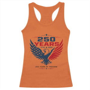 250 Years of Freedom Commemorative Patriotic Eagle Racerback Tank Top Majestic American Flag Winged Eagle 1776 to 2026 Semiquincentennial TS02 Orange Print Your Wear