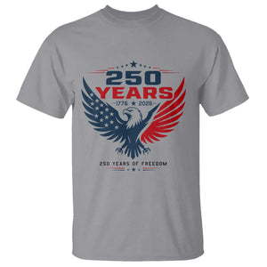 250 Years of Freedom Commemorative Patriotic Eagle T Shirt Majestic American Flag Winged Eagle 1776 to 2026 Semiquincentennial TS02 Sport Gray Print Your Wear