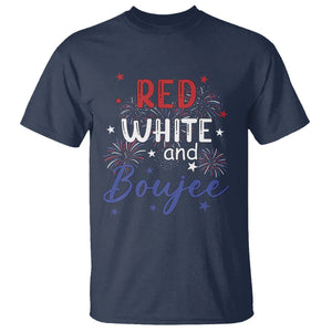 Funny 4th Of July T Shirt Red White And Boujee Fireworks Retro America TS02 Navy Printyourwear