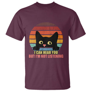 Sarcastic Cat T Shirt Funny Cat I Can Hear You But I'm Not Listening Retro TS02 Printyourwear