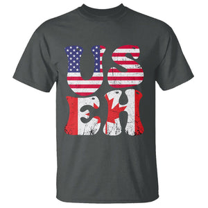 America Canada T Shirt Funny US EH Canadian American Flag Canada's Day Maple Leaf TS02 Dark Heather Printyourwear