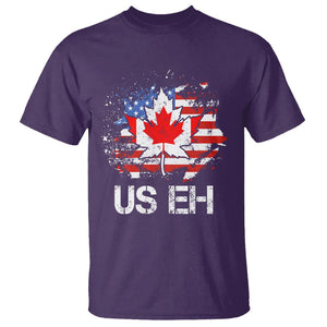 America Canada T Shirt Funny US EH Maple Leaf Canadian American Flag Canada's Day TS02 Purple Printyourwear