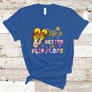 Summer Vibes T Shirt Life Is Better In Flip Flops Hello Summer Vacation Beach Vibes TS02 Royal Blue Printyourwear
