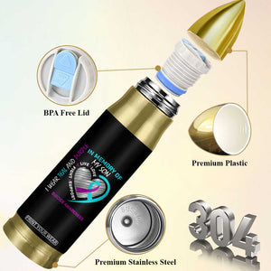 In Memory of My Son Suicide Awareness Bullet Tumbler Teal and Purple Ribbon Remembrance Gift
