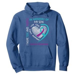 In Memory of My Son Suicide Awareness Hoodie Teal and Purple Ribbon Remembrance Gift