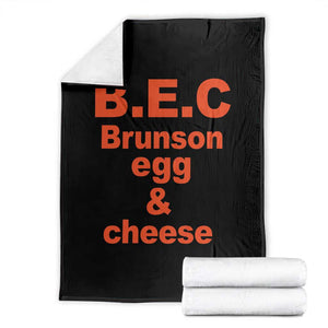 B.E.C. Brunson Egg and Cheese Sandwich Pun Throw Blanket Funny New York Bodega Breakfast Basketball Fan