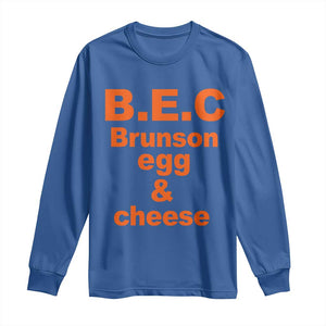B.E.C. Brunson Egg and Cheese Sandwich Pun Long Sleeve Shirt Funny New York Bodega Breakfast Basketball Fan