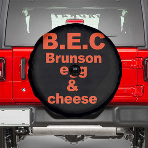 B.E.C. Brunson Egg and Cheese Sandwich Pun Spare Tire Cover Funny New York Bodega Breakfast Basketball Fan