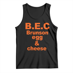 B.E.C. Brunson Egg and Cheese Sandwich Pun Tank Top Funny New York Bodega Breakfast Basketball Fan