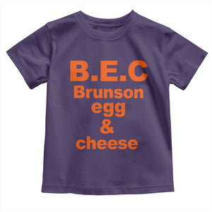 B.E.C. Brunson Egg and Cheese Sandwich Pun Toddler T Shirt Funny New York Bodega Breakfast Basketball Fan