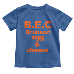 B.E.C. Brunson Egg and Cheese Sandwich Pun Toddler T Shirt Funny New York Bodega Breakfast Basketball Fan