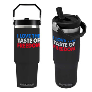 I Love The Taste Of Freedom Matching Couple Flip Straw Tumbler Funny Patriotic Red White and Blue 4th of July TS02 One Size: 30 oz Black Print Your Wear