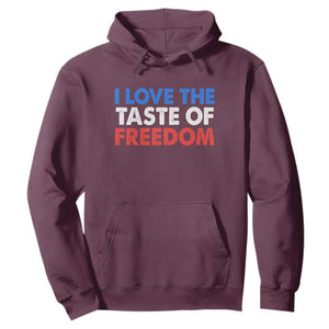 I Love The Taste Of Freedom Matching Couple Hoodie Funny Patriotic Red White and Blue 4th of July