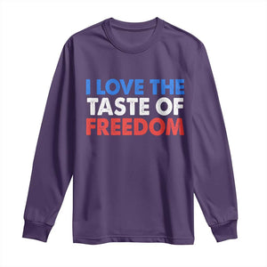 I Love The Taste Of Freedom Matching Couple Long Sleeve Shirt Funny Patriotic Red White and Blue 4th of July TS02 Purple Print Your Wear