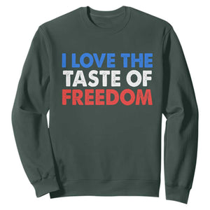 I Love The Taste Of Freedom Matching Couple Sweatshirt Funny Patriotic Red White and Blue 4th of July