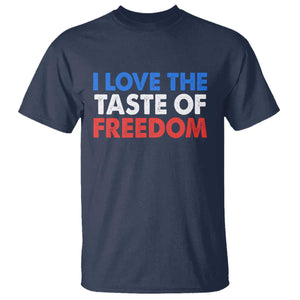 I Love The Taste Of Freedom Matching Couple T Shirt Funny Patriotic Red White and Blue 4th of July TS02 Navy Print Your Wear