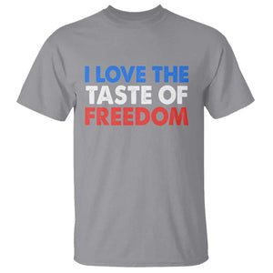 I Love The Taste Of Freedom Matching Couple T Shirt Funny Patriotic Red White and Blue 4th of July TS02 Sport Gray Print Your Wear
