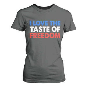 I Love The Taste Of Freedom Matching Couple T Shirt For Women Funny Patriotic Red White and Blue 4th of July TS02 Dark Heather Print Your Wear