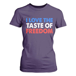 I Love The Taste Of Freedom Matching Couple T Shirt For Women Funny Patriotic Red White and Blue 4th of July TS02 Purple Print Your Wear