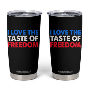 I Love The Taste Of Freedom Matching Couple Tumbler Cup Funny Patriotic Red White and Blue 4th of July TS02 Black Print Your Wear