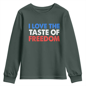 I Love The Taste Of Freedom Matching Couple Youth Sweatshirt Funny Patriotic Red White and Blue 4th of July